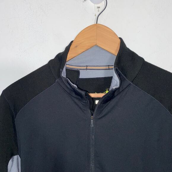 Smartwool PhD Merino Wool 1/4 Zip Pullover LS Black Gray Hiking Base layer M - Picture 1 of 7